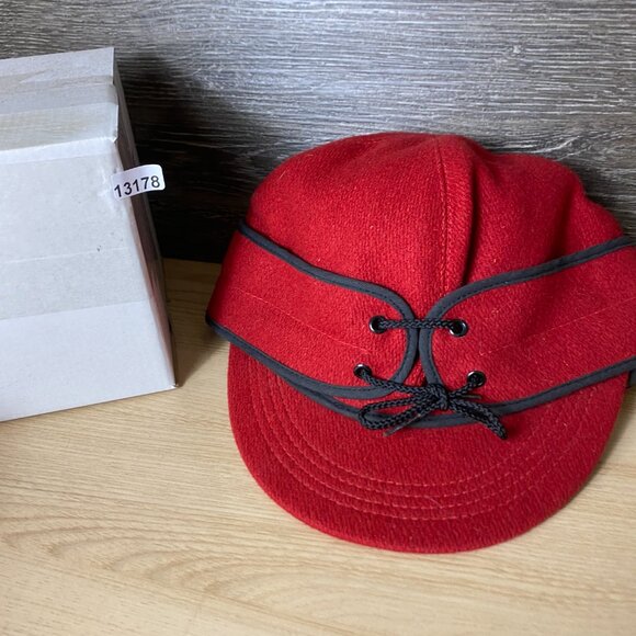 Vintage Wool Hat S/M Red Insulated Ear Flap Winter Outdoors - Picture 9 of 9